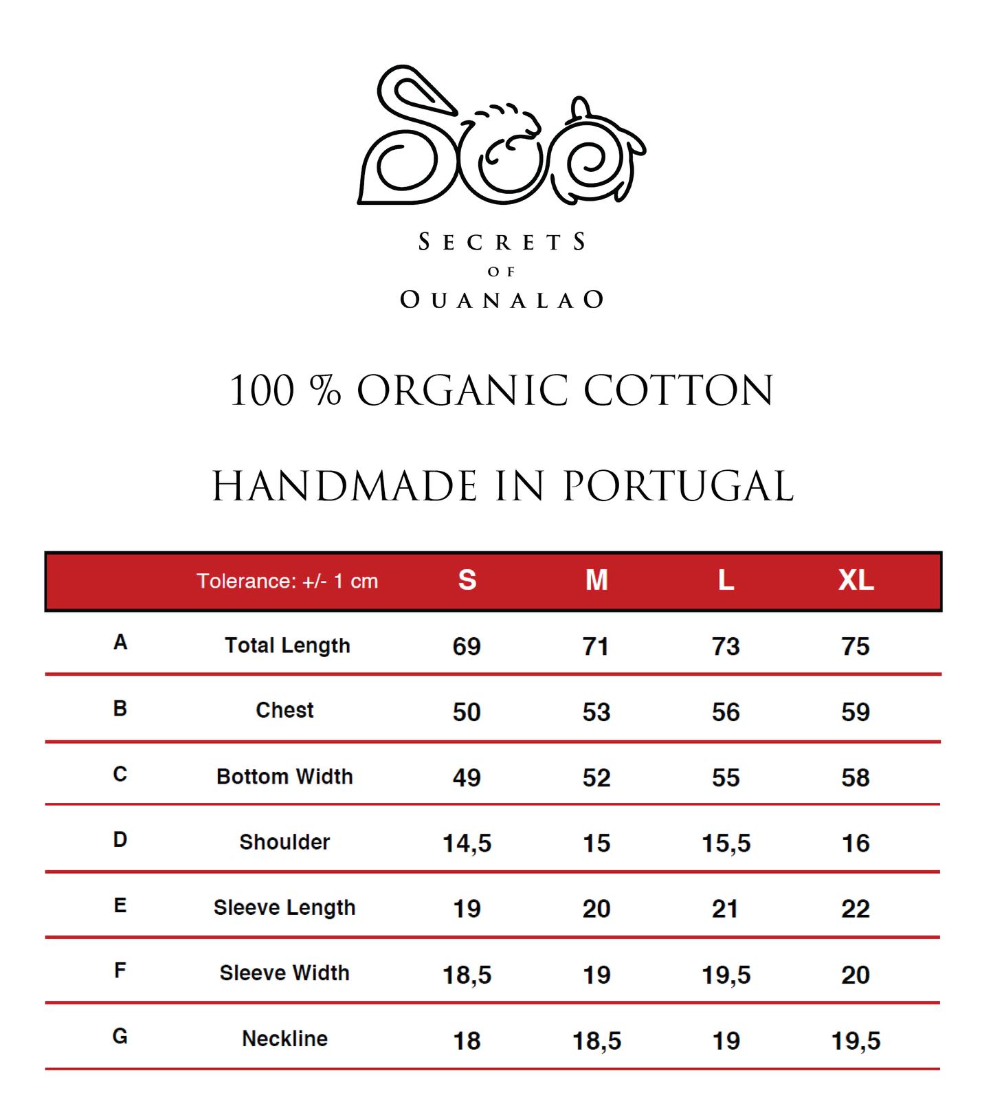 Organic Cotton T-Shirt | Embroidery | Black | Unisex | Secrets of Ouanalao